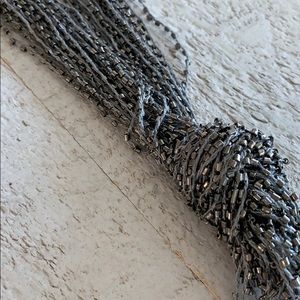 NWOT Grey Beaded Knot Necklace